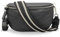 ADEL Bauchtasche Damen Echtleder Emma Silber Handgemachte Umhängetasche Crossbody Bag mit Optionalen Breiten Gemusterten Riemen Stylische Hüfttasche Made in Italy (Schwarz-Silber 4, Large)