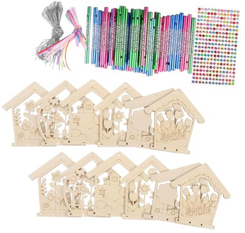 Cabilock 1 Set Birdhouse Carillon Di Set Adesivi Windchimes All'Aperto Outdoor Decor Crafts Autoadesivo Del Chiodo Carillon Di Fai Da Te Kit Carillon Di Fai Da Te