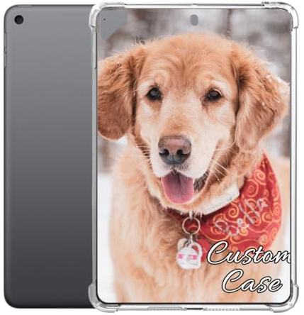 Custom Case for iPad Mini 5/4/3/2/1 7.9 inch, Personalized Photo Text Logo Picture Image Clear Cover, Slim Soft Flexible TPU Transparent Shockproof Apple Tablet Shell,Customize Gift for Family