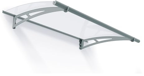 Canopia by Palram Vordach für Haustür Aquila 1500 Pultvordach 150x92 cm grau Sonnenschutz Haustürvordach inkl. Regenrinne
