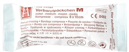 10x Verbandpäckchen-M DIN 13151 8 x 10cm - steril - zugehörig der DIN 13164 für KFZ & DIN 13157 / DIN 13169 für Betriebe - ANGEBOT