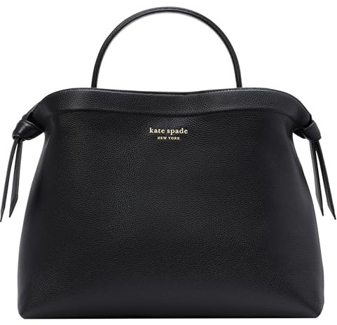 kate spade new york Women's Knott Pebbled Leather Large Top Handle Bag, Black, One Size