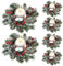 KAHEIGN 8Pcs Weihnachtskerzen Ringe, 20CM Künstlicher Roten Beeren Kränze Weihnachtskerzenringe Verschneiten Tannennadeln Kerzenhalter für Weihnachten Tisch Deko, Tannenzapfen-Kerzenringgirlande