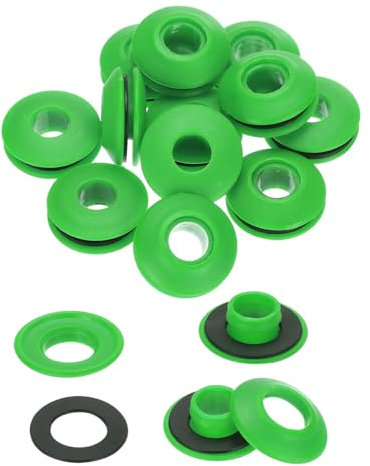 QUARKZMAN Lot de 25 œillets en plastique antirouille pour camions, rideaux textiles pour bâches de piscine, auvents, bannières, clips de fixation - Vert