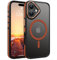 VENINGO Magnetic for iPhone 16 Case, Compatible with MagSafe Matte Translucent Shockproof Protective Women Man Girls Case with Side Grippy Stripes for iPhone 16,Orange