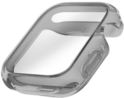 UNIQ GARDE Hybrid-Uhrengehäuse mit Displayschutz, kompatibel mit Apple Watch 46 mm, Rauchgrau