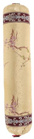 Chinesisches Rundes Nackenkissen aus Buchweizen, Gold, Traditionell