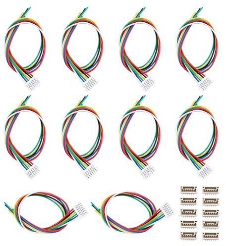 VGOL 10 Paar JST GH 1,25mm 6-polige Steckerbuchse mit 150mm 28 AWG-Drahtkabel Stecker- Und Buchsenadapter für Roboterbeleuchtung LED-Streifen