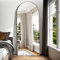 Weare Home Miroir sur Pied, 192 x 85 cm, Arqué Miroir Pleine Longueur, Miroir Arqué avec Cadre en Métal, Support, Miroir sur Pied Penché ou Suspendu pour Salon, Chambre, Entrée(Noir)