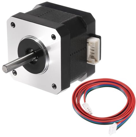 QUARKZMAN 1 Stück Nema 17 Schrittmotor 42x42x34MM Bipolar 1.3A/3.1V 0.28N.M 42 Motor 2 Phasen Servomotor 1.12 Grad 4-Lead mit XH2.54 Kabel und Stecker für 3D-Drucker CNC-Maschine DIY