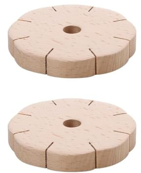 CUEMOON 2 Stück Knüpfstern, Holz Disk Weben Scheibe, Armband Strickscheibe Geflochtene Webscheibe Für DIY Armbänder Geburtstag Festival Geschenke