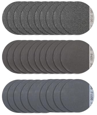 BOOWAN NICOLE Nass-Trockene Sandpapiere für - Beton Terrazzo, Runde Haken und Schleife Schleifmaschine mit 100/400/1000 Grit für Handwerk Polieren (a0334+a0335+a0336)