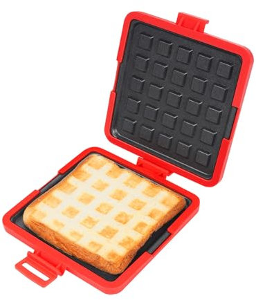 Microwave Toastie Maker, No Electricity Microwave Toastie Sandwich Maker, Dishwasher Safe Microwave Toaster, Panini Maker, Microwave Grill Tray for Breakfast, Grilled Cheese,