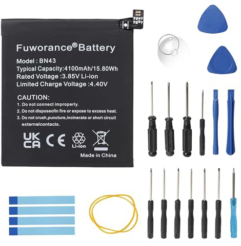 Fuworance 4100mAh 3.85V BN43 Replacement Battery Compatible with Xiaomi Redmi Note 4X 2016100 Mobile Phone Smartphone Rechargeable Li-ion Battery High Capacity with Tool Kit