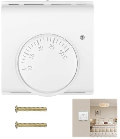 Central Heating Room Thermostat with Neon indicator Light Mechanical Adjustable Dial Stat Replaces Honeywell T6360B TC-RSTATL Wireless Thermostat Floor Heating Wall Mounted On Off Switch Controller