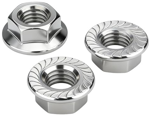YOOZIYA 5 piezas M12 Tuerca de Brida Autoblocante de Acero Inoxidable A2 V2A 304,Tuerca Hexagonal con Dientes de Bloqueo para Mecánica,Bricolaje e Industria