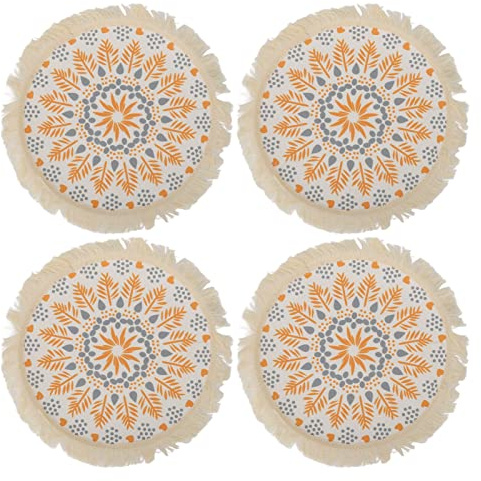 Boho-Fotografie-Prop-Matte, Boho-Dekorationsmatte mit exquisitem Muster und Quastendesign, Isolierunterlage für Tischdekoration, Kerzenhalter, Fotostudio-Hintergrund