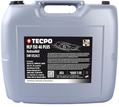 TECPO Aceite hidráulico 20 litros HLP 46 ISO VG viscosidad hidráulico fluido hidráulico fluido hidráulico para alta presión
