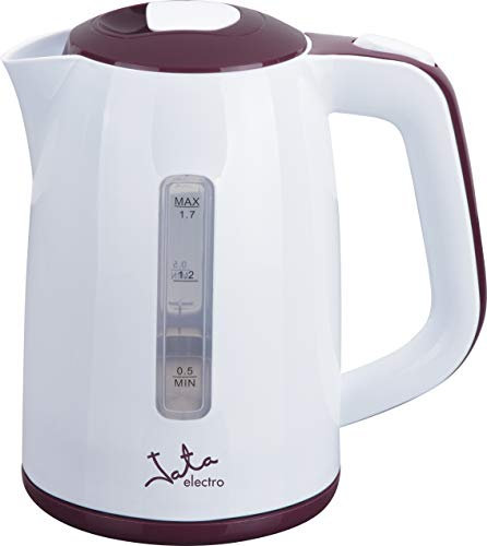 Jata HA717 Hervidor de Agua Eléctrico 1,7 Litro, 2200 W, Base 360º, Desconexión Automática, Recogecables, Ebullición Rápida, Visor Agua, Filtro Extraíble