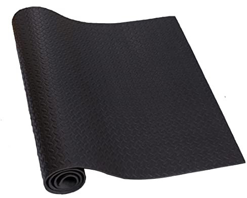 HD Fitness 1 Tapis de sol protection équipement de sport vélo tapis de course antidérapant et insonorisant en EVA avec bandes | Noir 200x100 cm