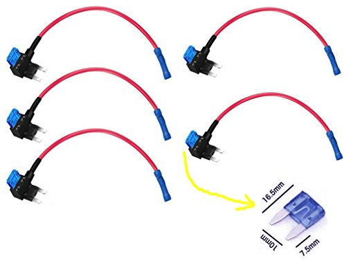 Qiorange ATM APM Flachsicherungsadapter Sicherungshalter Spannungsabgriff KFZ Flachsicherungen Autosicherungs (5Pcs)
