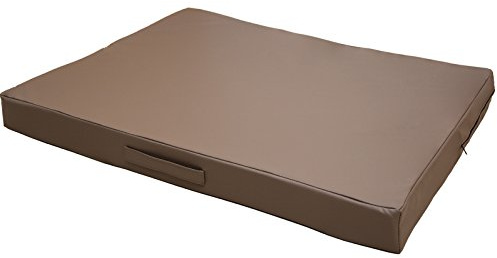 CopcoPet Hundematte Jumbo Orthopädisch Mocca 90 x 70 x 8 cm – Robustes Kunstleder – Waschbar, rutschfest & pflegeleicht – Für kleine Hunde, Wohnung, Garten, Transportbox – Extra dick