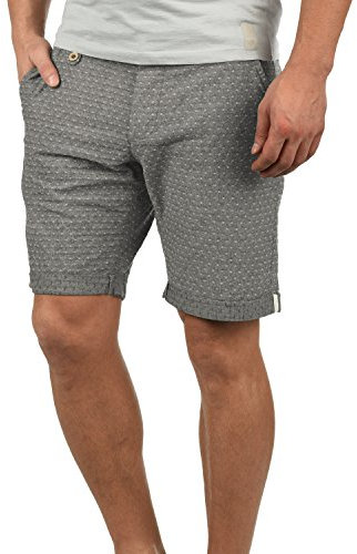 Blend BHSergio Herren Chino Shorts Bermuda Kurze Hose mit Rauten-Muster Eingrifftaschen 100% Baumwolle Regular fit, Größe:L, Farbe:Black (70155)