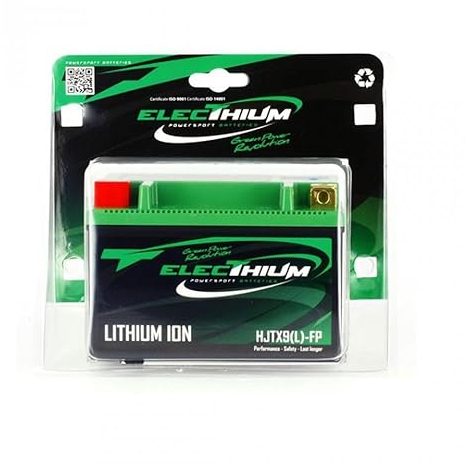 Electhium Batteria al litio HJTX9(L) FP- (YTX9-BS), 12 Volt, 1 Chilogrammi
