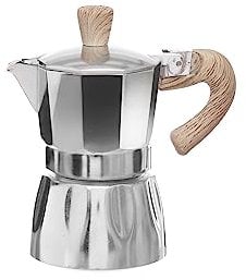 KASANOVA Caffettiera 1 tazza con manico effetto legno grigio Tè e caffè