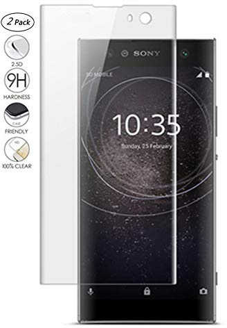 HERCN Sony Xperia XA2 Plus 6.0 3D Displayschutzfolie,3D Curved 9H Härte Gehärtetem Glas Tempered Displayschutz Screen Protector für Sony Xperia XA2 Plus Smartphone (Transparent & 2 Pack)