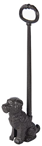 Sungmor Cast Iron Dog Statue Decorative Door Stopper with Tall Handle | 49.3cm/19.4 Tall Portable Doorstops| Antique Style Unique Home Decor-Black
