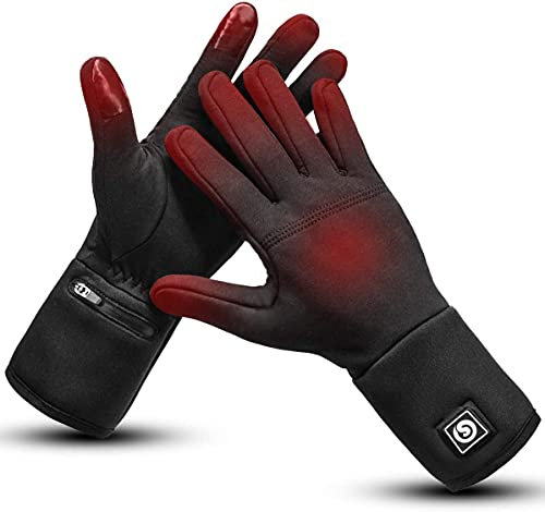 Guantes Calefactores, Guantes Calefactores Forro Bicicleta Motocicleta Esquí Pesca Senderismo Caza Artritis Protector de Mano Batería Recargable