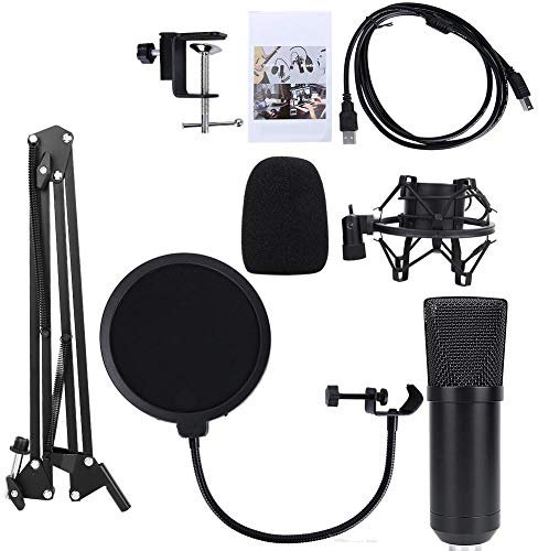 Ejoyous Microphone with Stand, USB Microphone Condenser Microphone Kit, Professional Cardioid Condenser Podcast Microphone for Broadcast, Recording, Gaming, YouTube