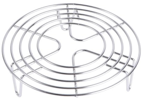Hemoton Round Cooking Cooling Racks Stainless Steel Round Rack for Steaming Rack and Air Fryer Cooking Steamer Rack for Air Fryer Pressure Cooker Oven 16X4cm