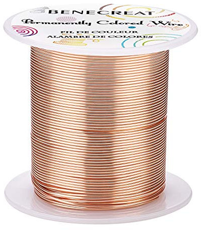 BENECREAT 20Gauge (0.8mm) Kupferdraht Schmuckdraht 30m Anlaufbeständiger Kupferperlendraht Für Die Herstellung von Perlenschmuck