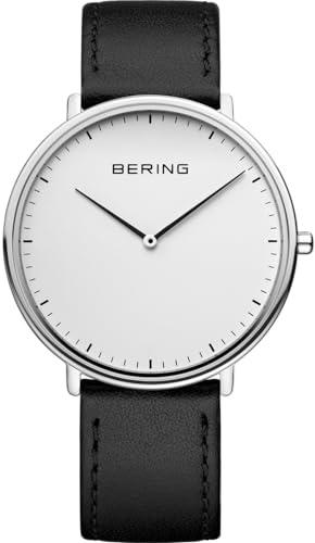 Bering Unisex Quarz Uhr | Armbanduhr 39 mm Edelstahlgehäuse und Sunray Zifferblatt | Milanaisearmband | Saphierglas | 3 ATM | 15739