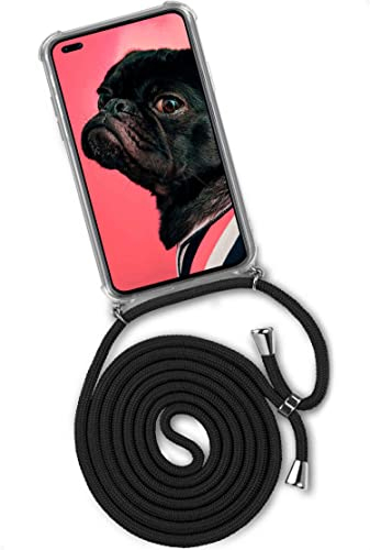 ONEFLOW Twist Case – Handyhülle mit Band für OnePlus Nord - Handykette zum Umhängen, Hülle mit Kette abnehmbar, Handy Umhängeband, Schutzhülle und Kordel – Schwarz