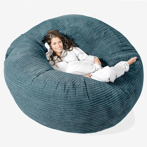 Lounge Pug, 'Mega-Mammoth' Sofa Sitzsack XXL, Schlafsofa, Cord Blaugrün