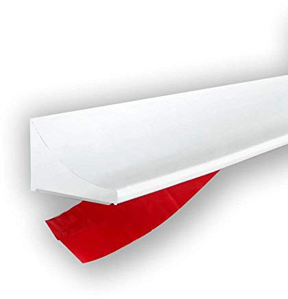 Esufeir Barrera de suelo de 3M blanca para habitación húmeda, umbral de puerta de ducha de silicona, tira de sellado de retención de agua para bordes de encimera, tapón de agua autoadhesivo para