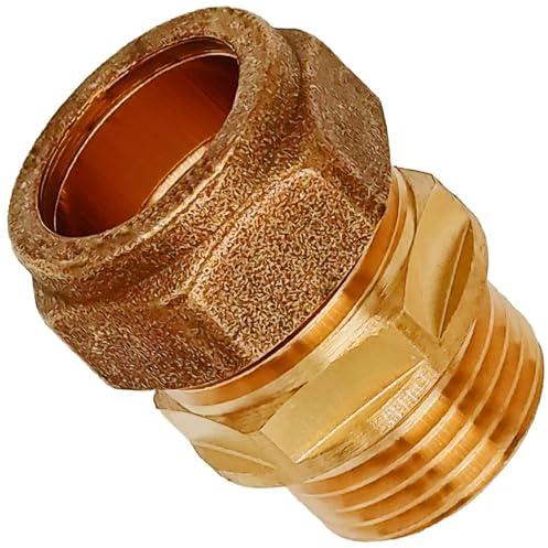 MegaHaustechnik Schraubfitting Kupferrohr, Übergang, 28mm x 1 1/4 Zoll AG | Mit Kragen, Messing Klemmringverschraubung, Trinkwasser geeignet, für Rohr-Außendurchmesser 28mm, 1 1/4 Zoll Außengewinde