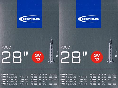 Lot de 2 tuyaux Schwalbe SV 17 28 622 Valve : Français Sclaverand SV17 28