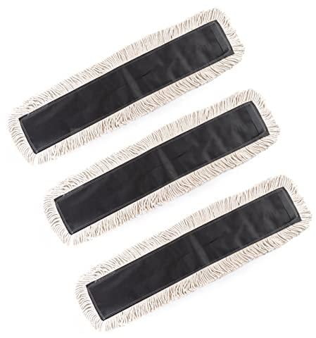 Matthew Cleaning Lot de 3 têtes de balai à poussière jetables haute résistance en coton 91,4 cm pour cadres de balai à poussière standard, bois dur, stratifié, béton