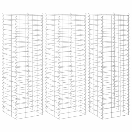vidaXL Gabionen-Hochbeete 3 Stk. 30x30x100 cm Eisen