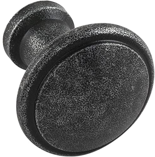 HALCÖ Möbelknopf Söll ø 30 mm, Tiefe 28 mm, Metall-Möbelknauf, Eisen verzinkt schwarz passiviert