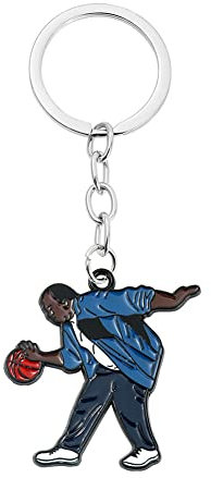 VNEWSCHI Office TV Show Keychain Man Playing Basketball Keyring Funny TV Drama Key Chains Figure Car Keys Door Handle Pendant Accessories Boys Men Sports Lovers Gift