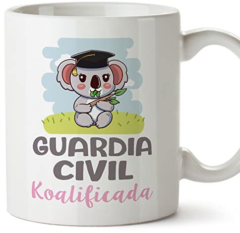 MUGFFINS Tazas para GUARDIA CIVIL mujer - En Español - Koalificado/koalificada - 11 oz / 330 ml - Regalo original y divertido