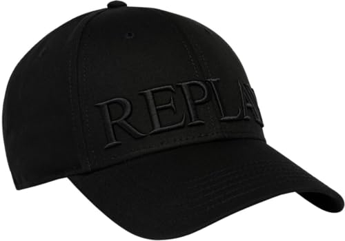 Replay Unisex Baseball Cap aus Baumwolle, Total Black 998 (Schwarz), Onesize