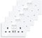 JIMEIDA 5 Pack Double Switched Socket 13 Amp with USB A and Type C Charging Ports Crystal White Glass Panel Wall Outlet Electric Power Socket