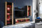 Komodee Wohnwand Wohnzimmerset Tivoli Medio, Wotan/Schwarz, Breite 245cm x Höhe 159cm x Tiefe 35cm, LED RGB, für Wohnzimmer, Schlafzimmer