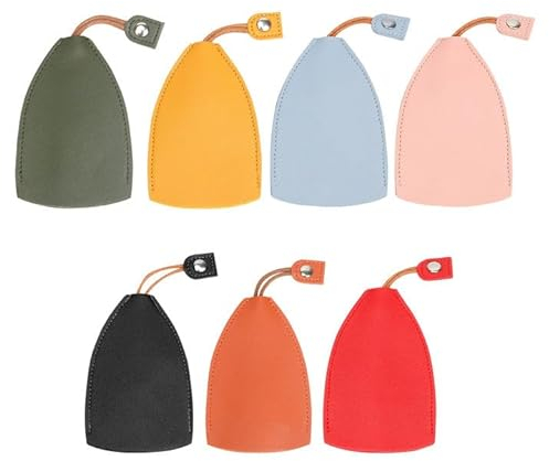 TSHAOUN 7 Pcs Keycase Pull Out Car Keycase Key Covers Key Holder Key Organizer Car Key Case Key Protection for Women Men, PU Leather Car Keycase Portable Key Pouch for Storing Keys, 7 Farben, One